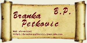 Branka Petković vizit kartica